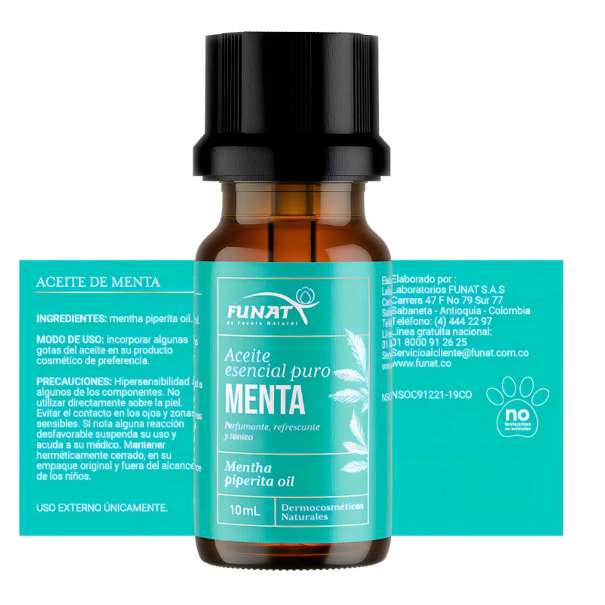 FUNAT - ACEITE DE MENTA PARA LA PIEL X 10ML PIPERITA- FUNAT