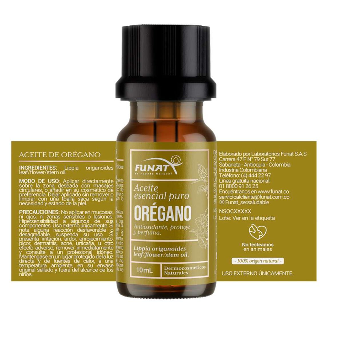 FUNAT - ACEITE ESENCIAL PURO OREGANO X 10 ML./ FUNAT