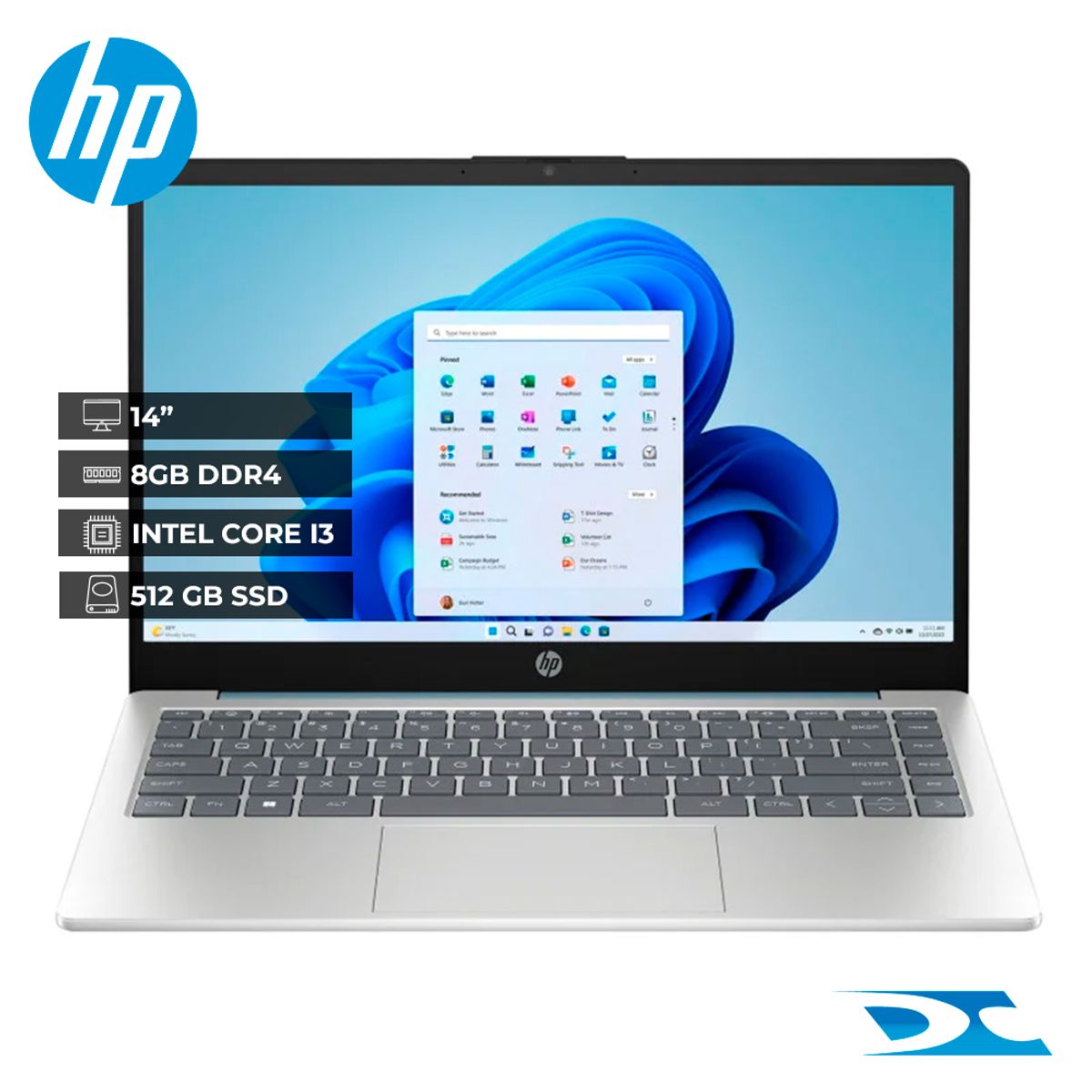 HP - Portátil HP 14-EP0002LA INTEL CORE I3 N305/RAM  8GB /512GB SSD/ 14" /FREE / SILVER