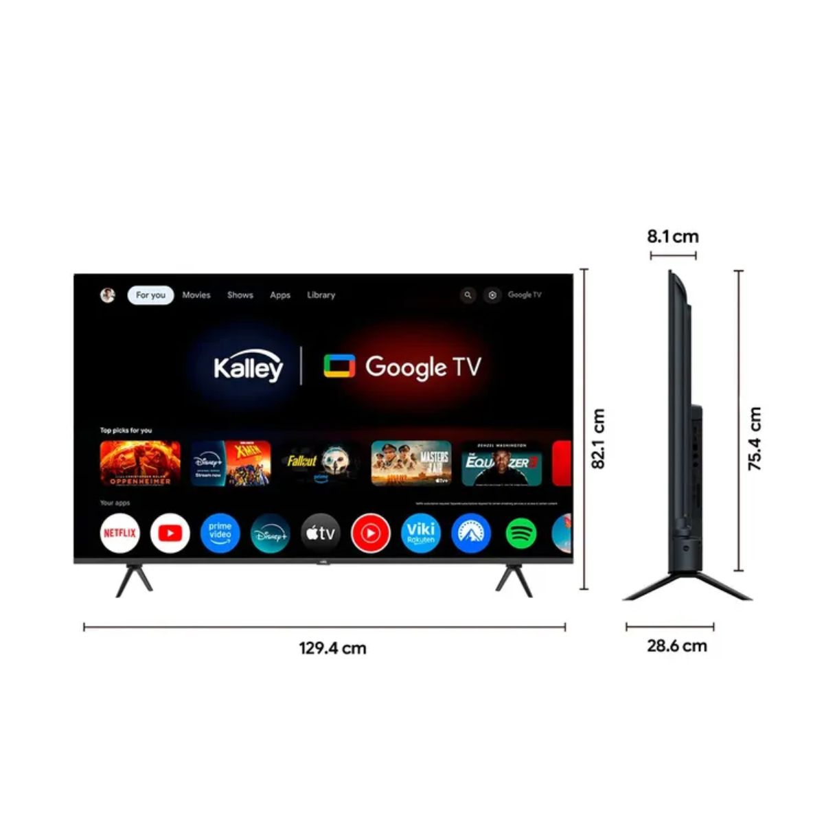 KALLEY - Televisor Kalley 58 4k Uhd Qled Smart Tv Google K-tv58gq400a