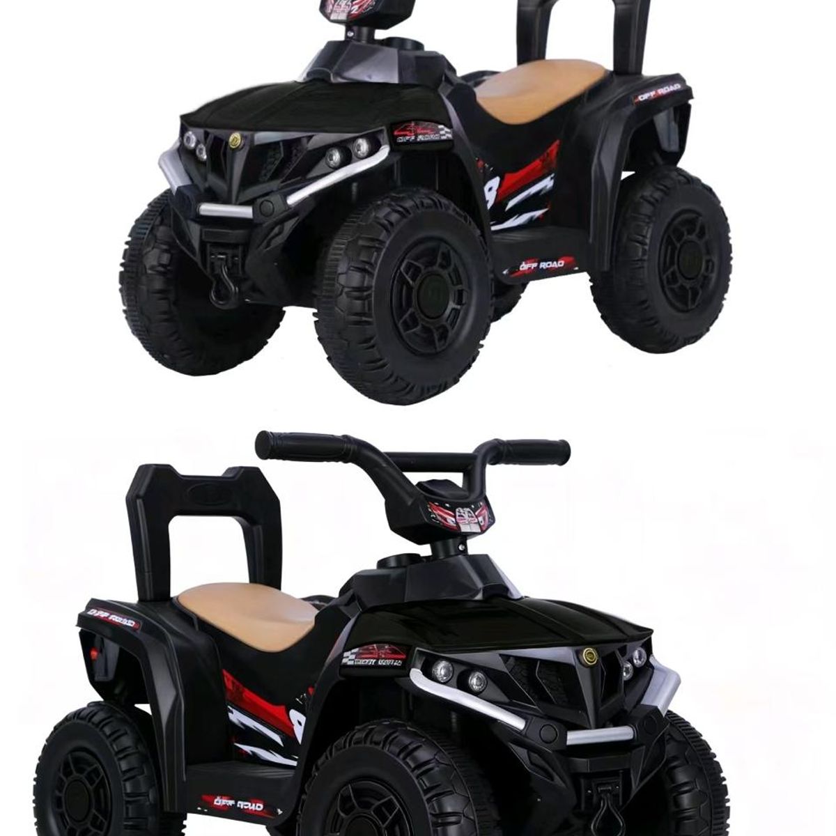 HOMESALE - Cuatrimoto Moto Recargable Electrica Montable 5 Anos Negro.