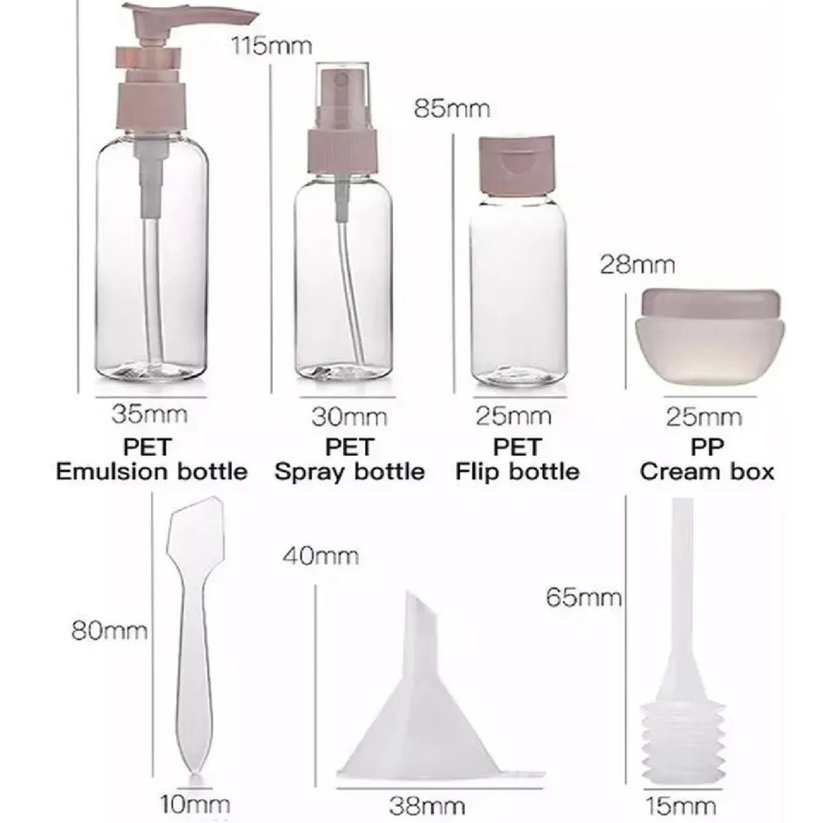 MILOPTS - Kit Frascos Rellenables Viajeros Anti-fugas Estuche Portátil Aseo