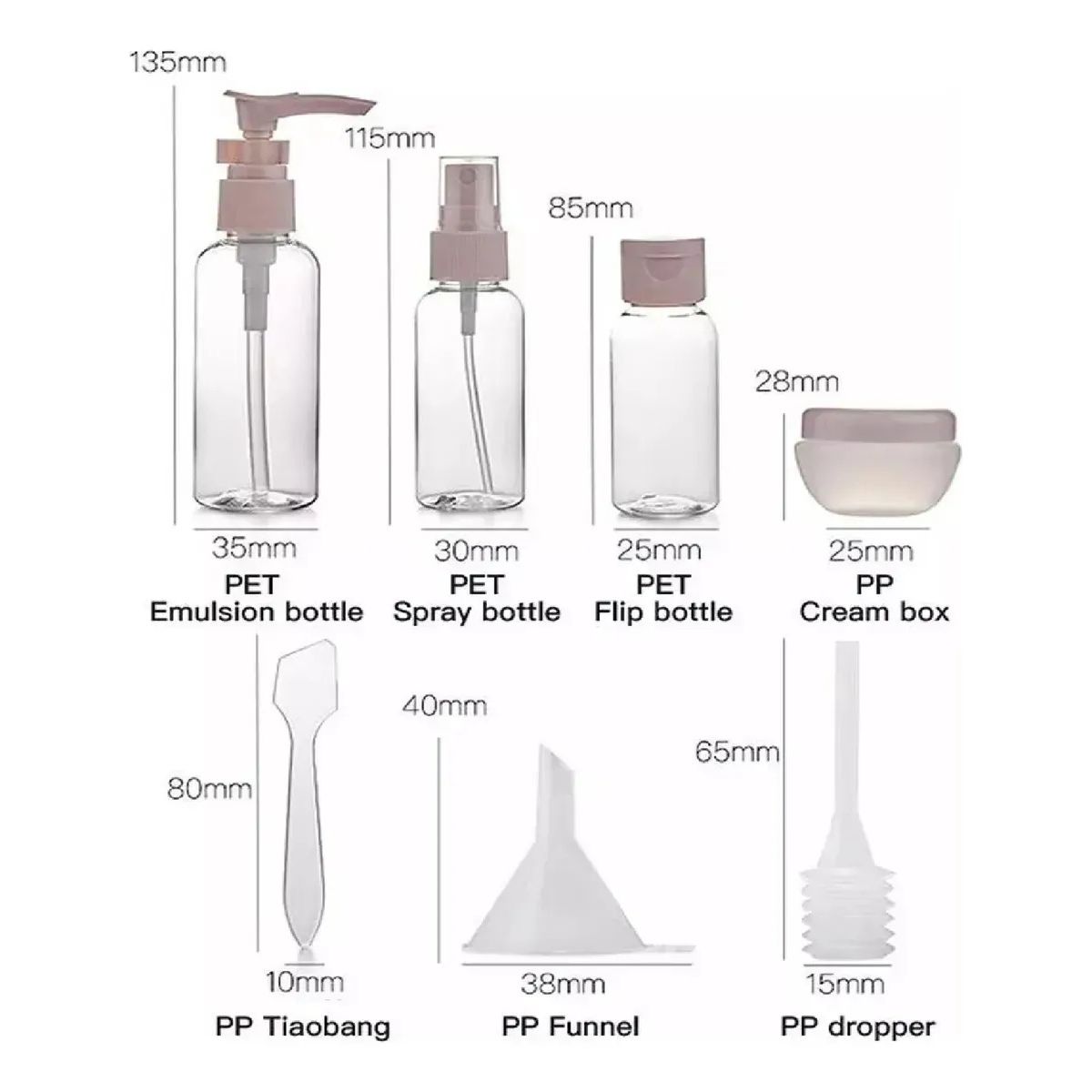 MILOPTS - Kit Frascos Rellenables Viajeros Anti-fugas Estuche Portátil Aseo