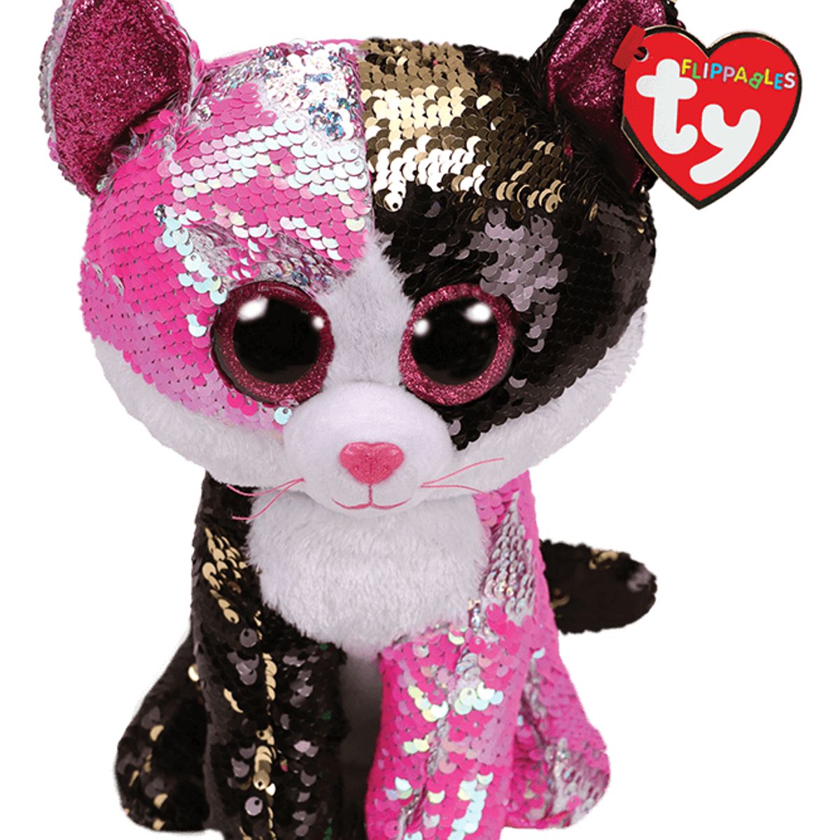 GENERICO - TY FLIPPABLES MALIBU GATO ROSADONEGRO MEDIANO