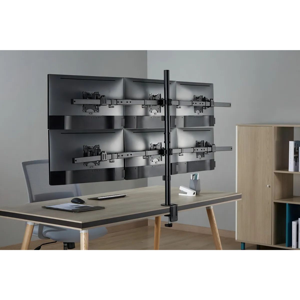 ERGONOMUS - Brazo Soporte Escritorio Para 6 Pantallas 17-32 Pulgadas