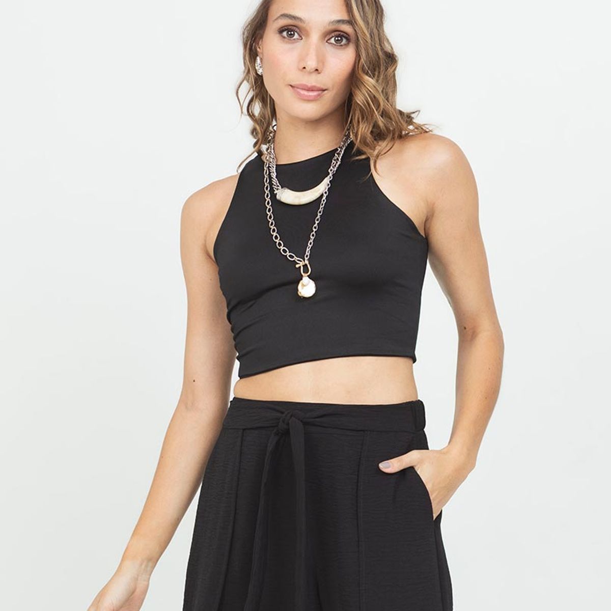 ADRISSA - CROP TOP PARA MUJER ESCOTE REDONDO