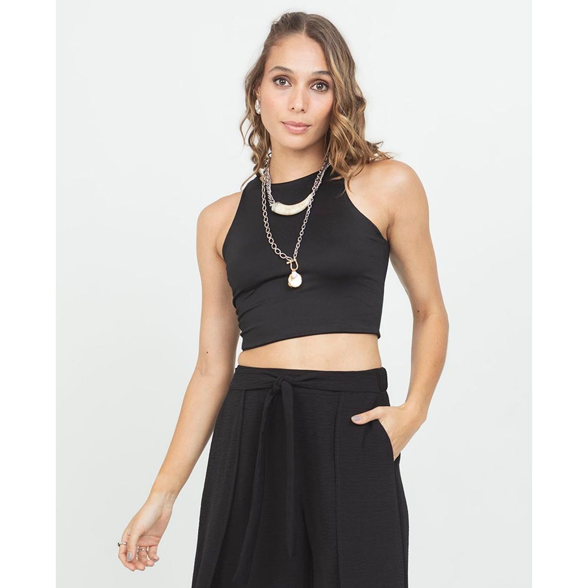 ADRISSA - CROP TOP PARA MUJER ESCOTE REDONDO
