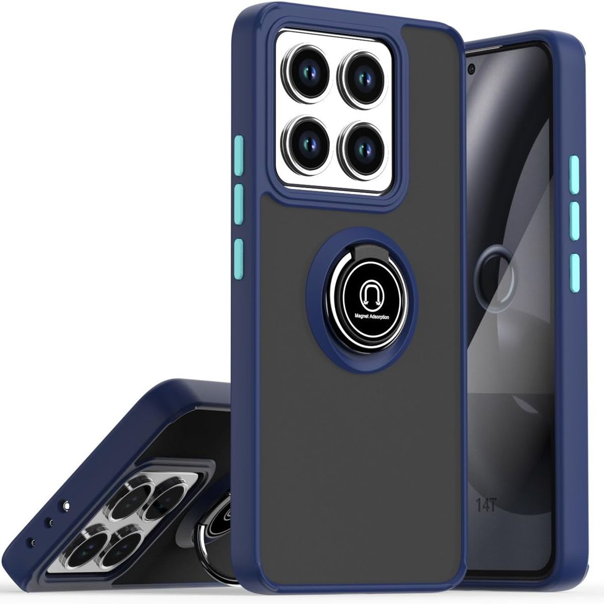 GENERICO - Case Funda Estuche Mate Con Anillo Compatible Xiaomi 15T Azul