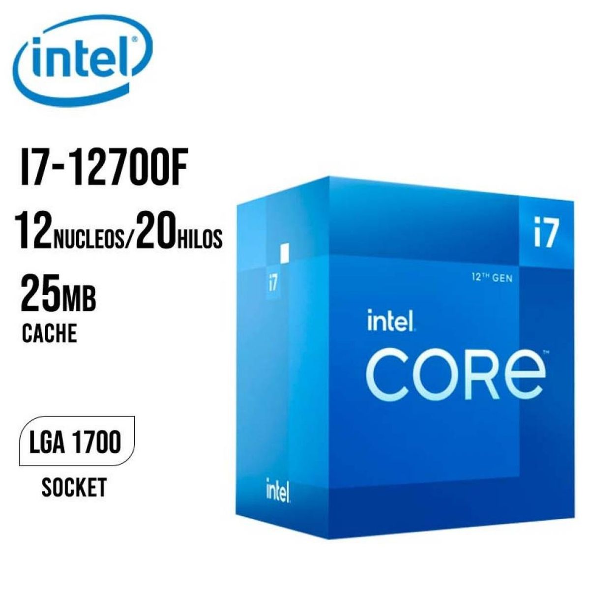 INTEL - Procesador INTEL CORE i7 12700F 25M Cache para Cargas Estables