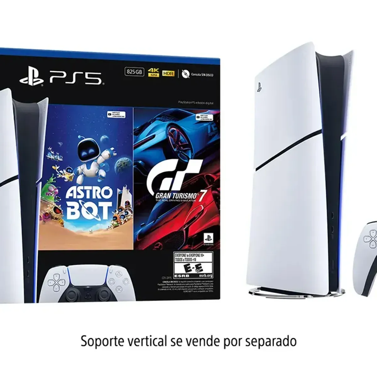 PLAYSTATION - Consola PS5 Edición Digital Modelo Slim Bundle Astro Bot - Gran Turismo 7