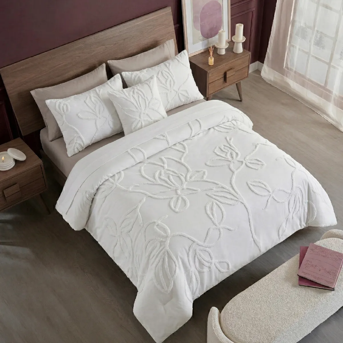 MY HOME STORE - Duvet Harmony Leaf  Blanco