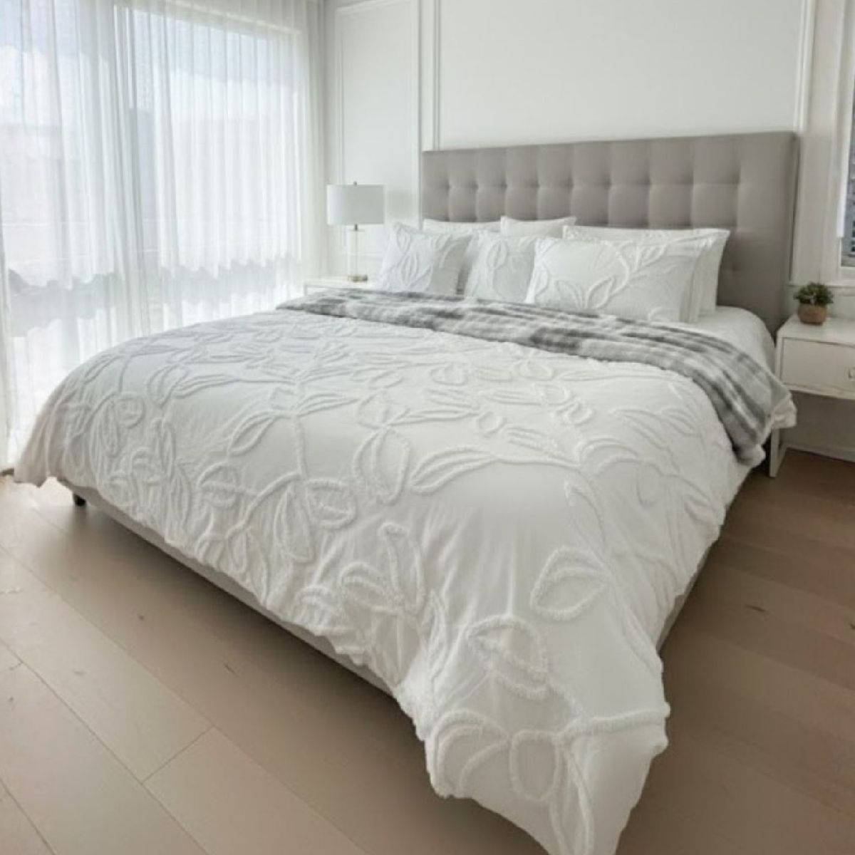 MY HOME STORE - Duvet Harmony Leaf  Blanco