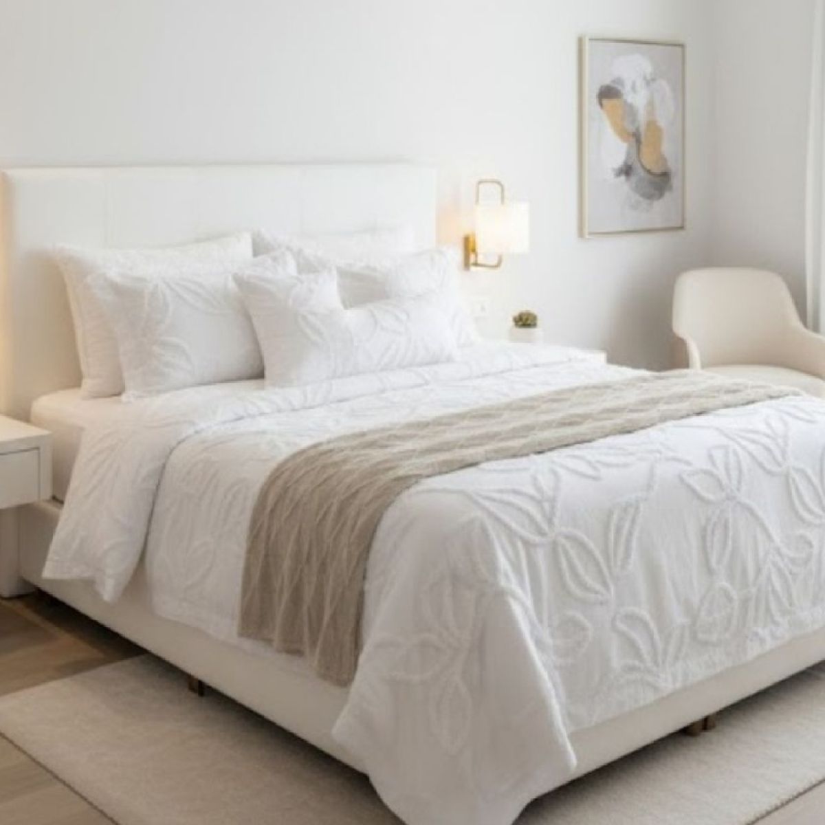 MY HOME STORE - Duvet Harmony Leaf  Blanco
