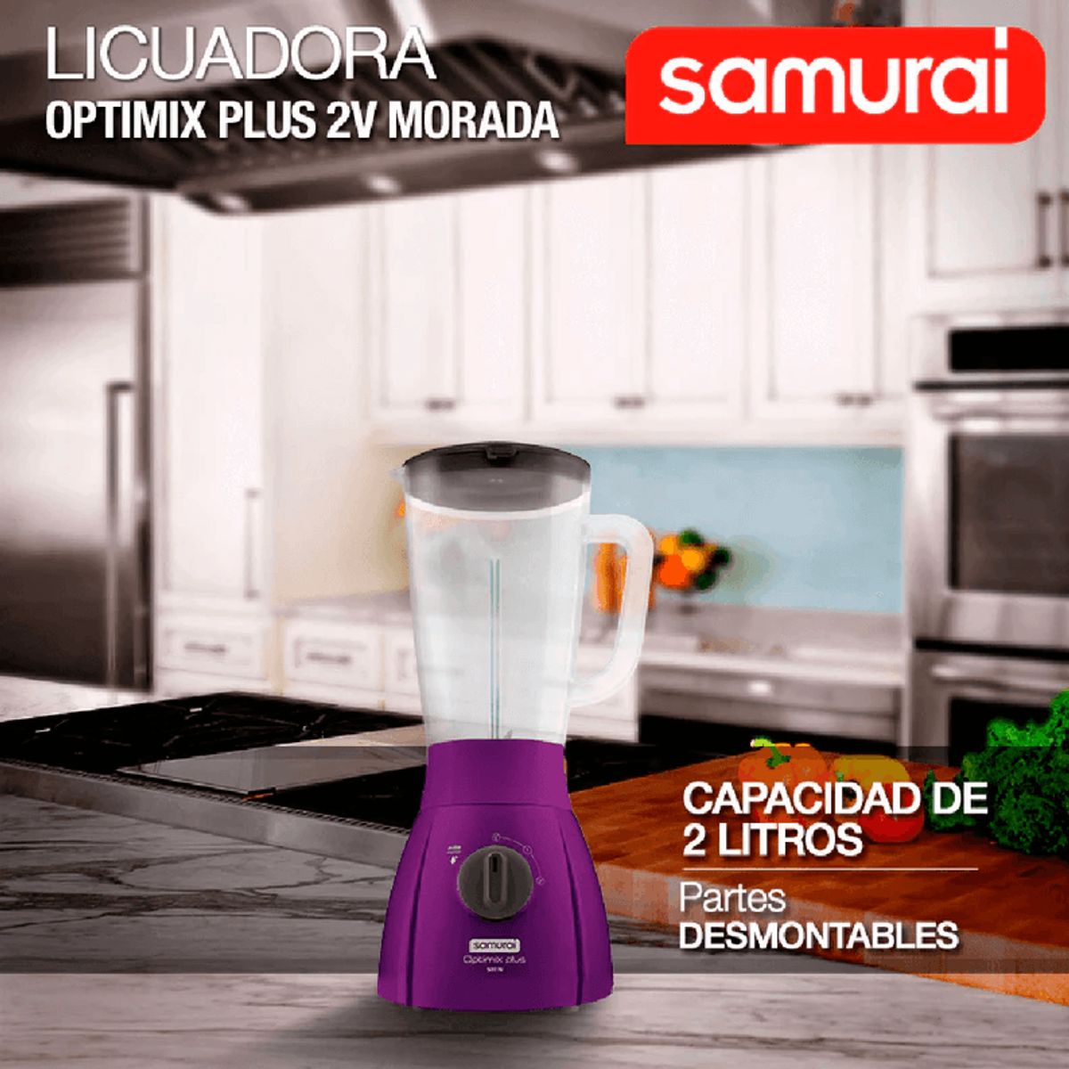 Samurai - Licuadora Optimix Plus 2V Morada Samurai