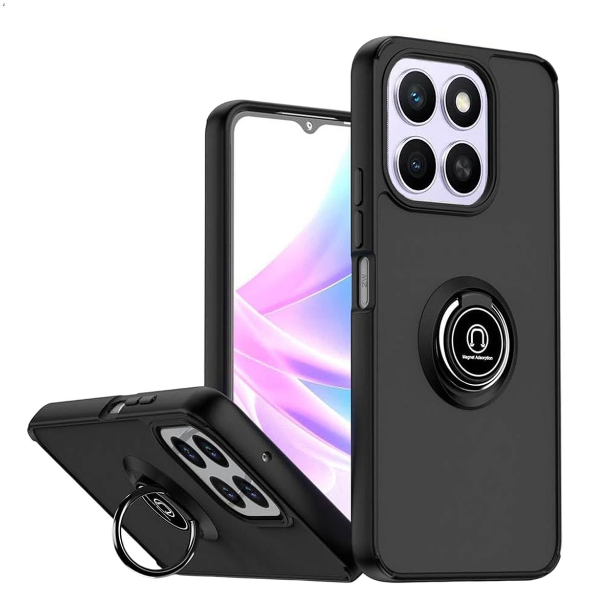 GENERICO - Funda Estuche Mate Con Anillo Compatible Con Honor 400 Smart Negro