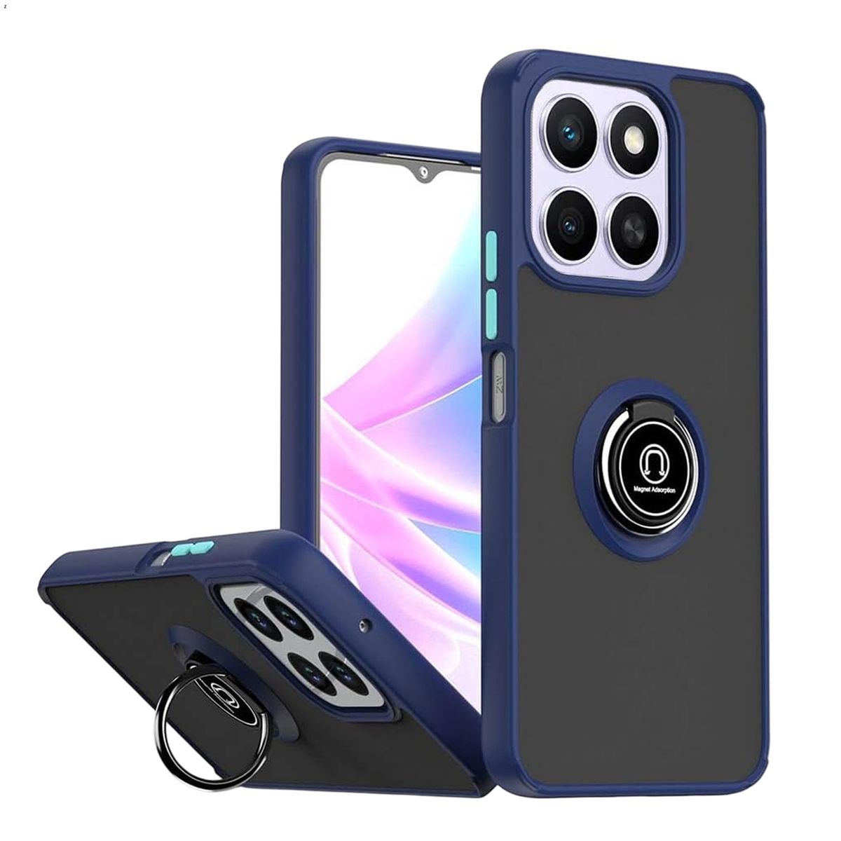 GENERICO - Funda Estuche Mate Con Anillo Compatible Con Honor 400 Smart Azul