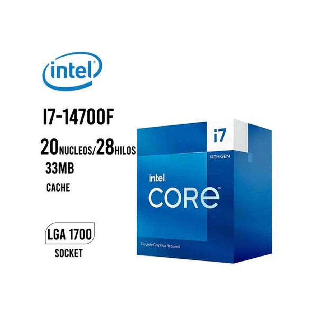 INTEL - Procesador INTEL CORE i7 14700F Sin Video