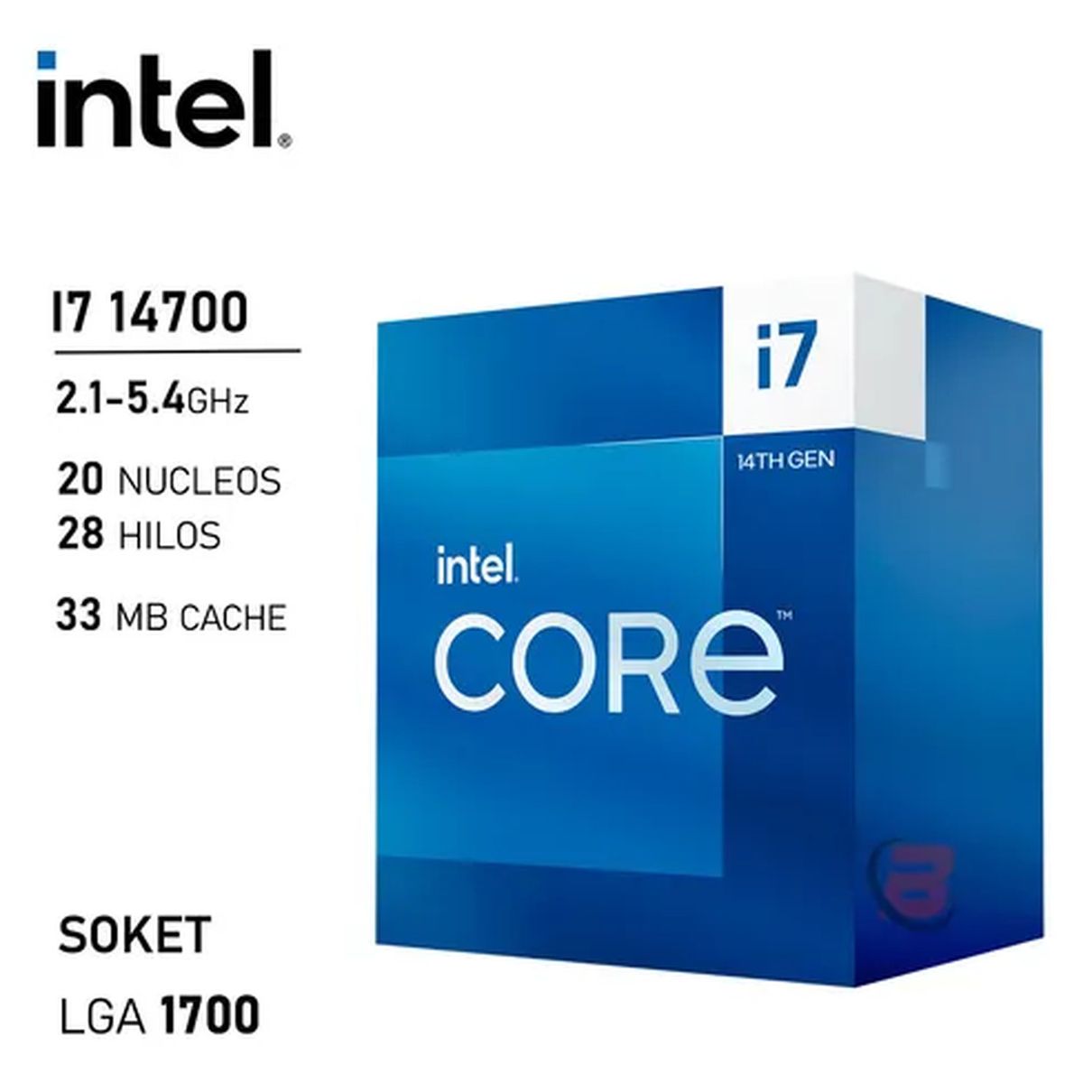 INTEL - Procesador INTEL CORE i7 14700 Multitarea y Juegos Intensivos