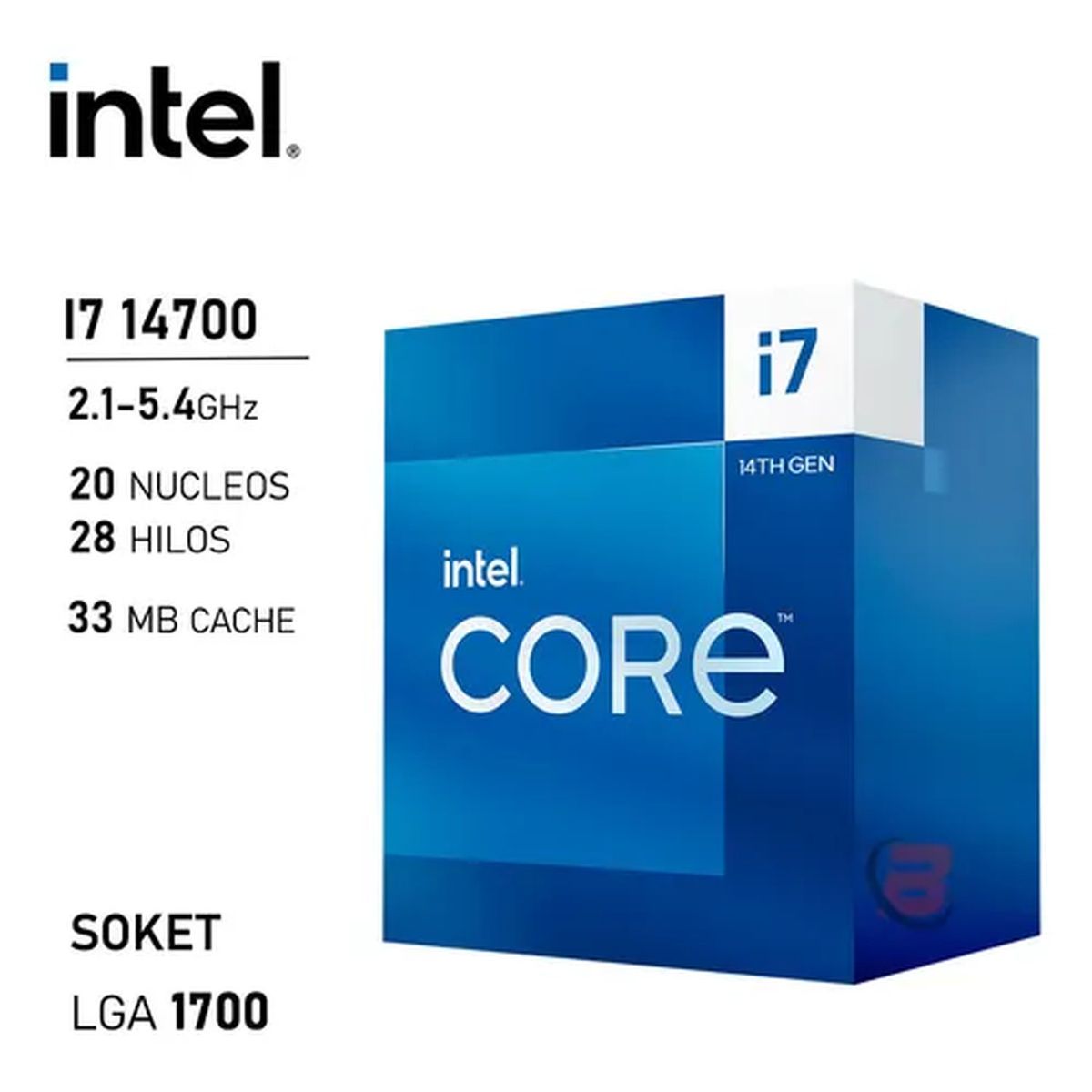 INTEL - Procesador INTEL CORE i7 14700 Multitarea y Juegos Intensivos