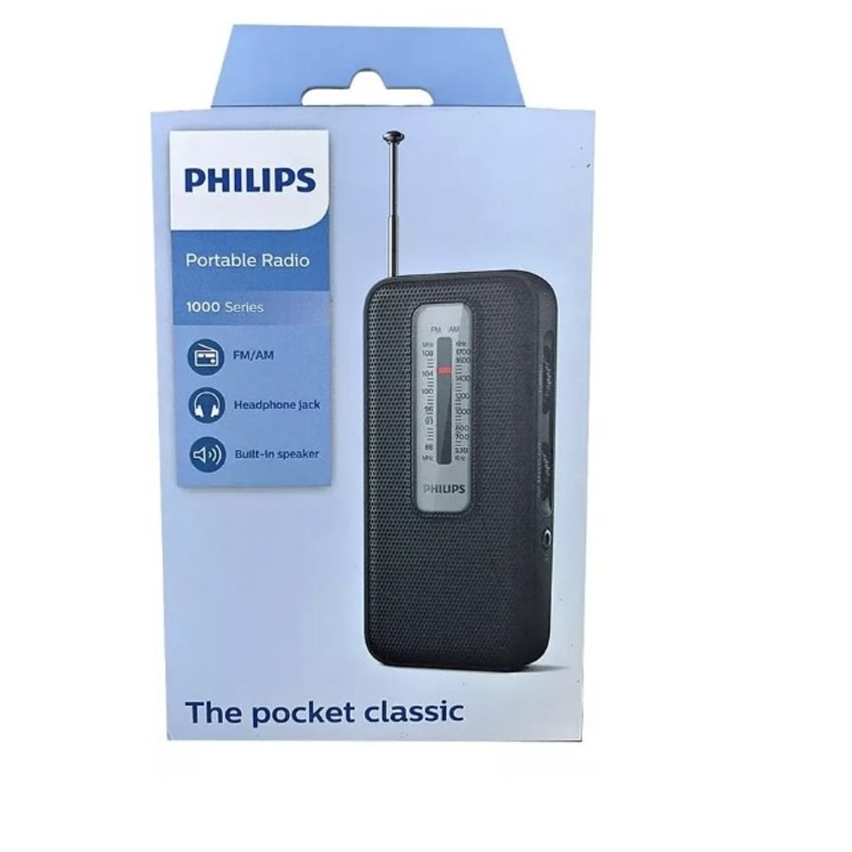 PHILIPS - Radio portátil de bolsillo serie 1000 de Philips, batería de color R1506