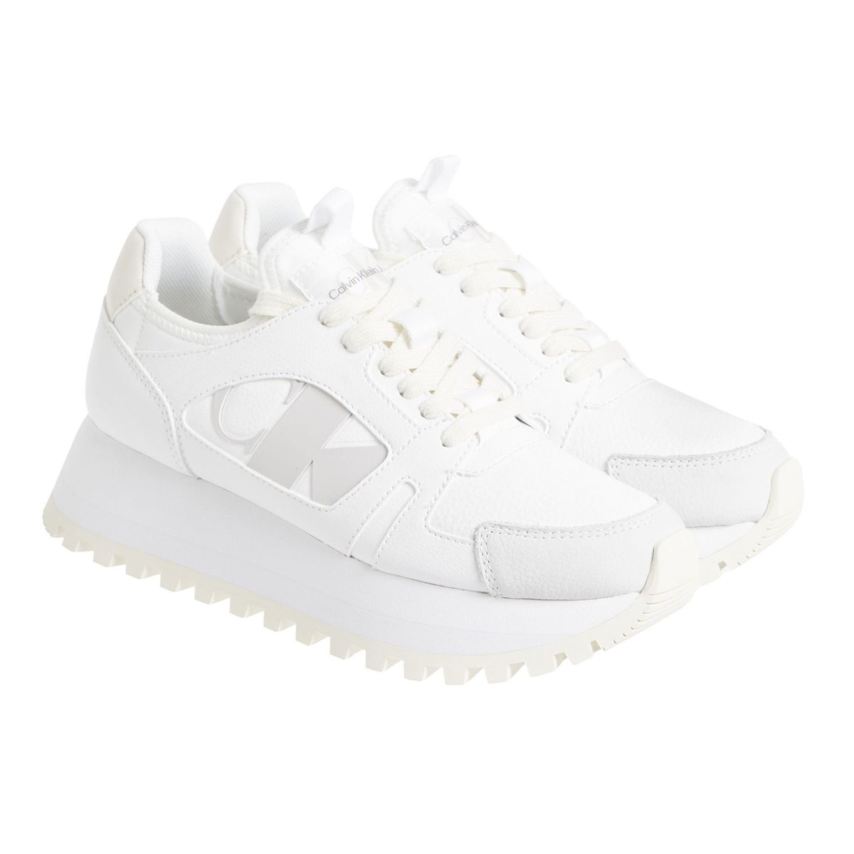 CALVIN KLEIN - Tenis blanco runner de plataforma Calvin Klein