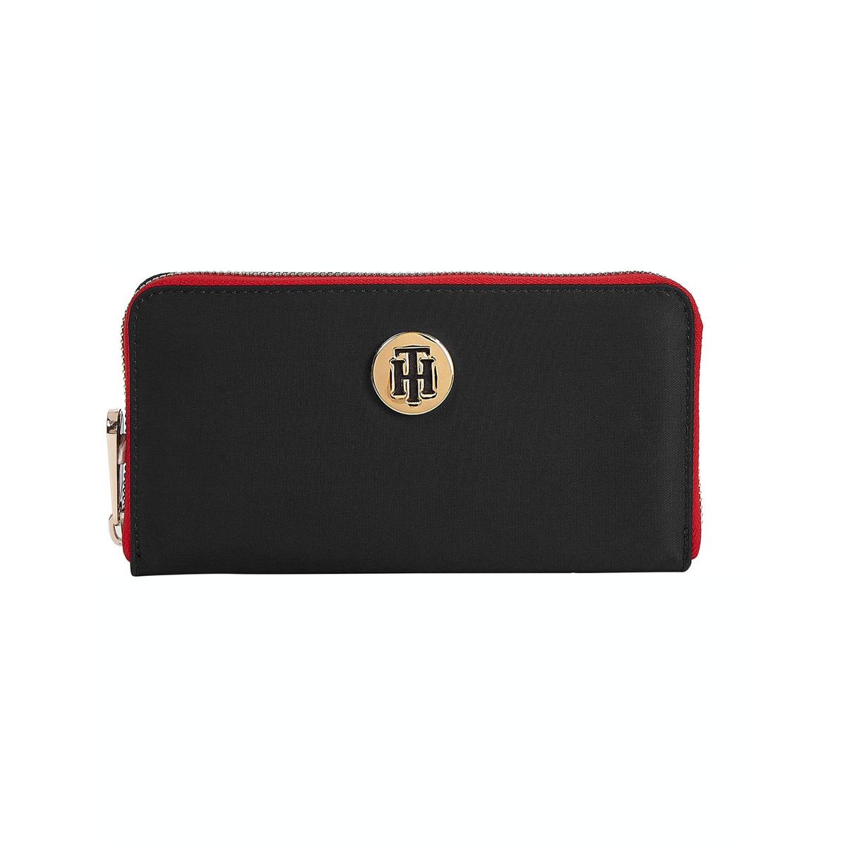 TOMMY HILFIGER - Billetera negra poppy con cierre de cremallera Tommy Hilfiger