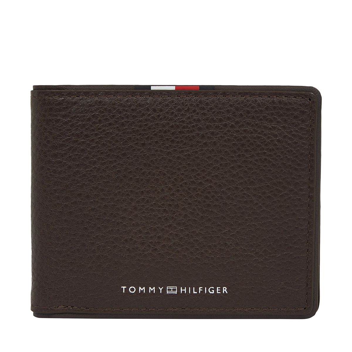 TOMMY HILFIGER - Billetera marrón plegable Corporate de cuero Tommy Hilfiger