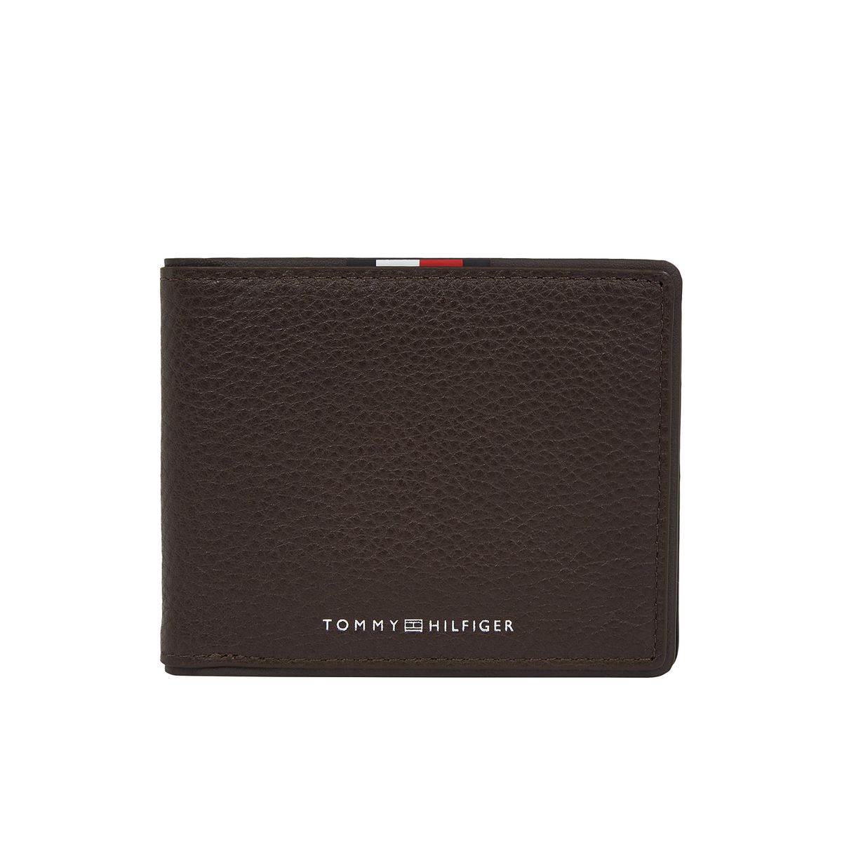 TOMMY HILFIGER - Billetera marrón plegable Corporate de cuero Tommy Hilfiger