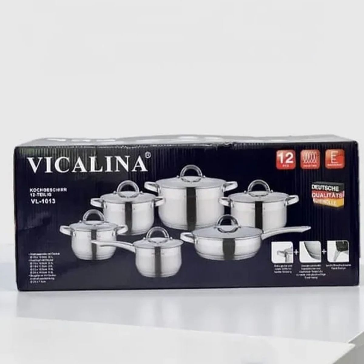 GENERICO - Batería de ollas en acero quirúrgico de cocina 12 piezas