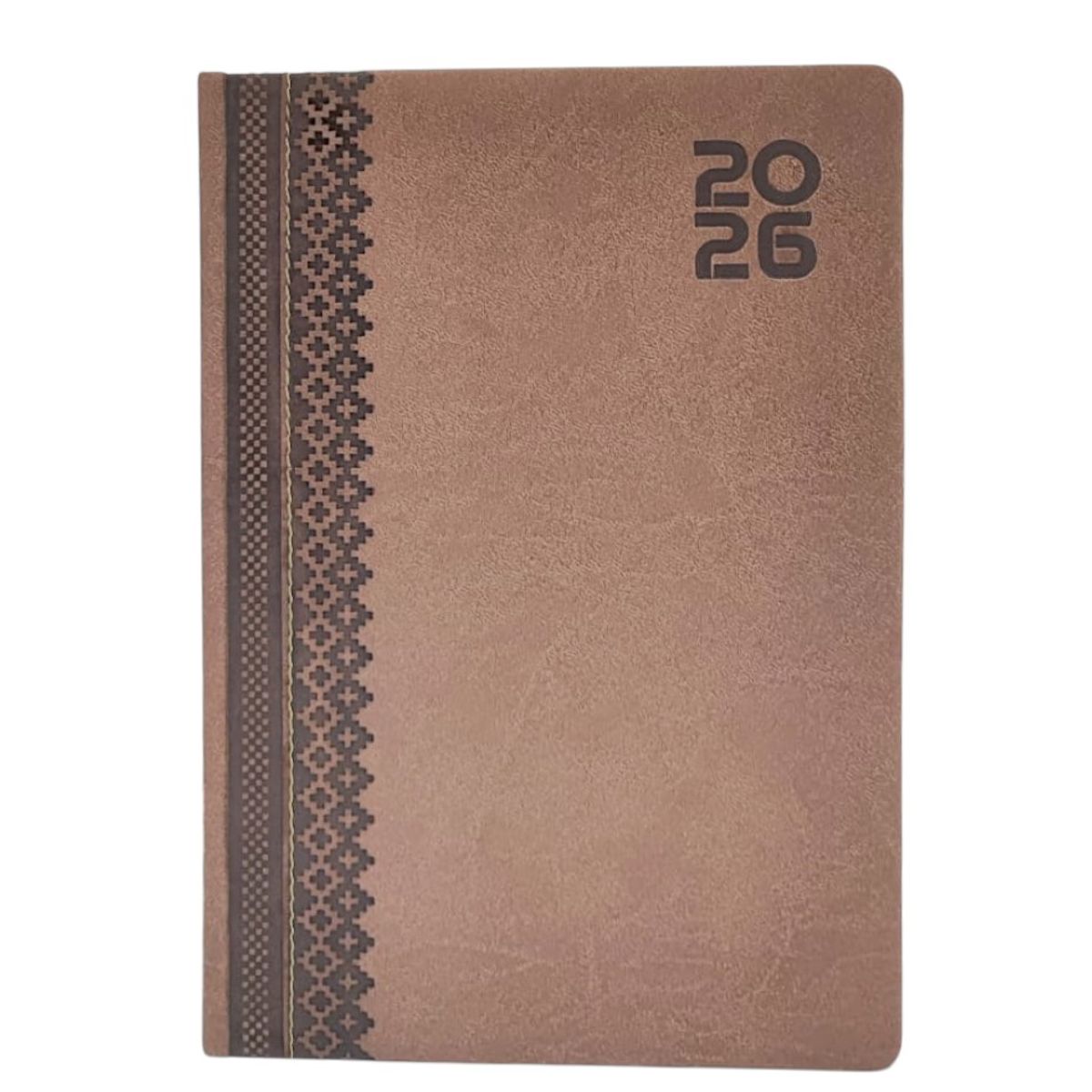 GENERICO - Agenda Diaria Gerencial Marrón Claro Con Planeador Mensual 2026