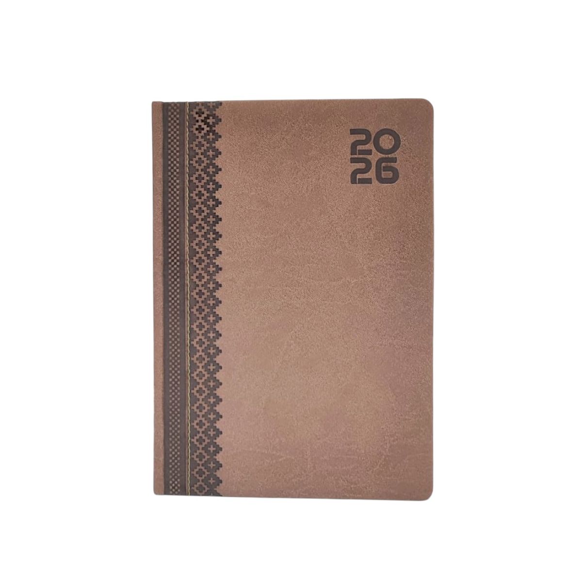GENERICO - Agenda Diaria Gerencial Marrón Claro Con Planeador Mensual 2026