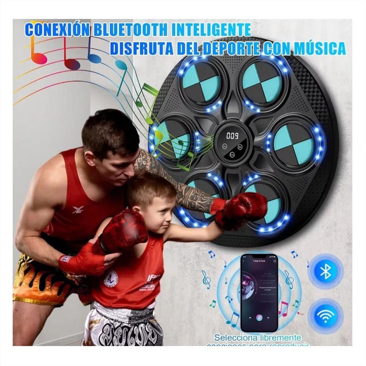 CUC - Máquina Boxeo Bluetooth Incluye Guantes No Generico
