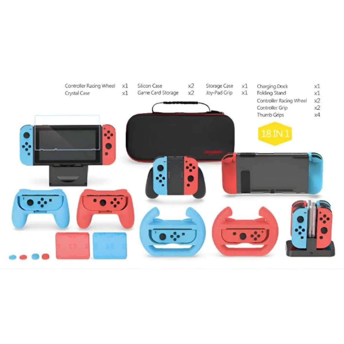 GENERICO - Kit Accesorios 18 En 1 Compatible Switch (primera Version)