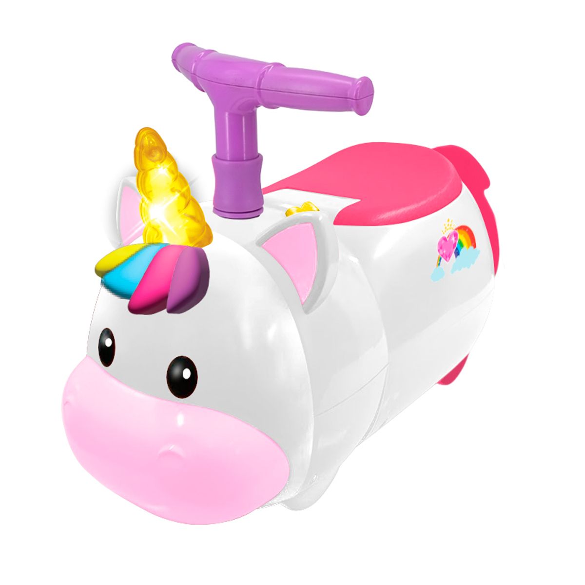GENERICO - CARRITO MONTABLE PARA NIÑOS  UNICORNIO LUCES Y SONIDOS ZOOM ZOOM