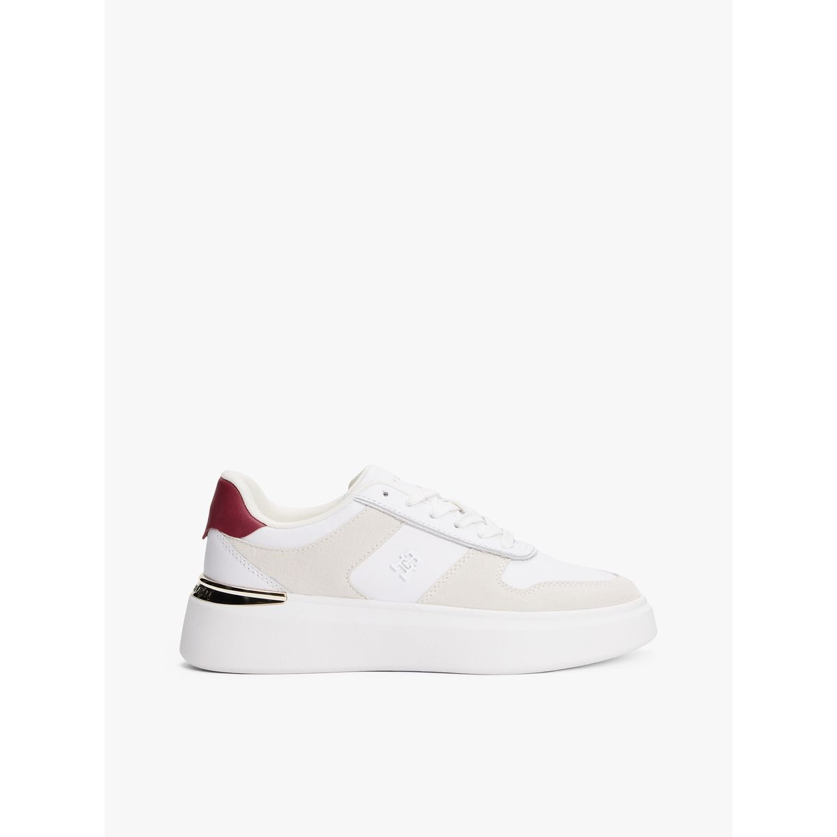 TOMMY HILFIGER - Tenis blanco con mezcla de texturas Tommy Hilfiger
