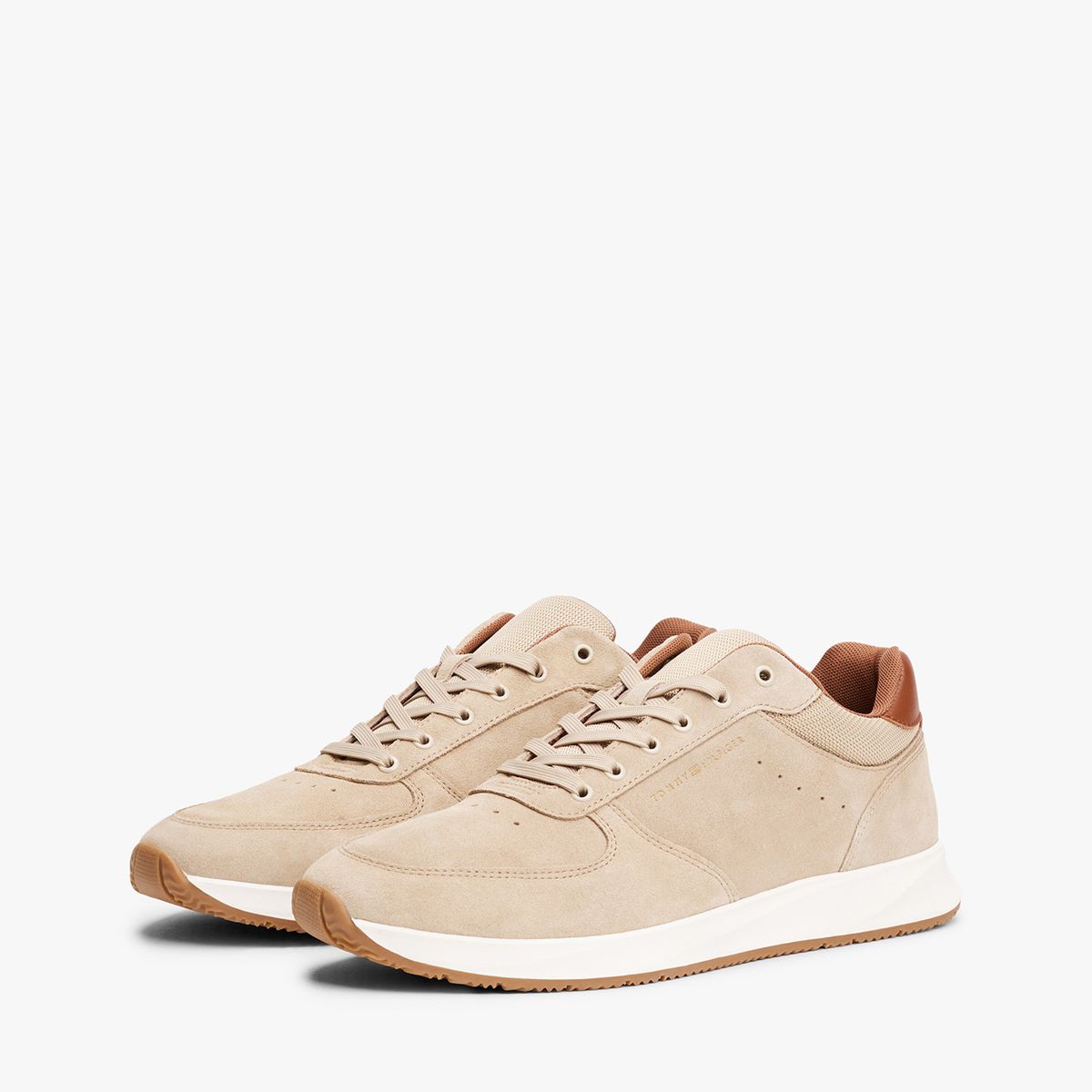 TOMMY HILFIGER - Tenis beige deportivos híbridos de ante Tommy Hilfiger