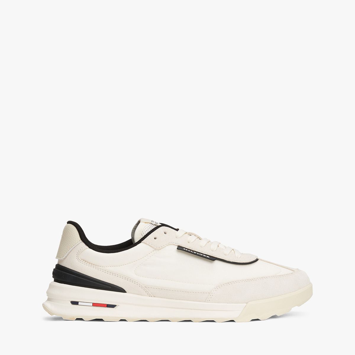 TOMMY HILFIGER - Tenis blanco deportivos retro de mezcla de ante Tommy Hilfiger