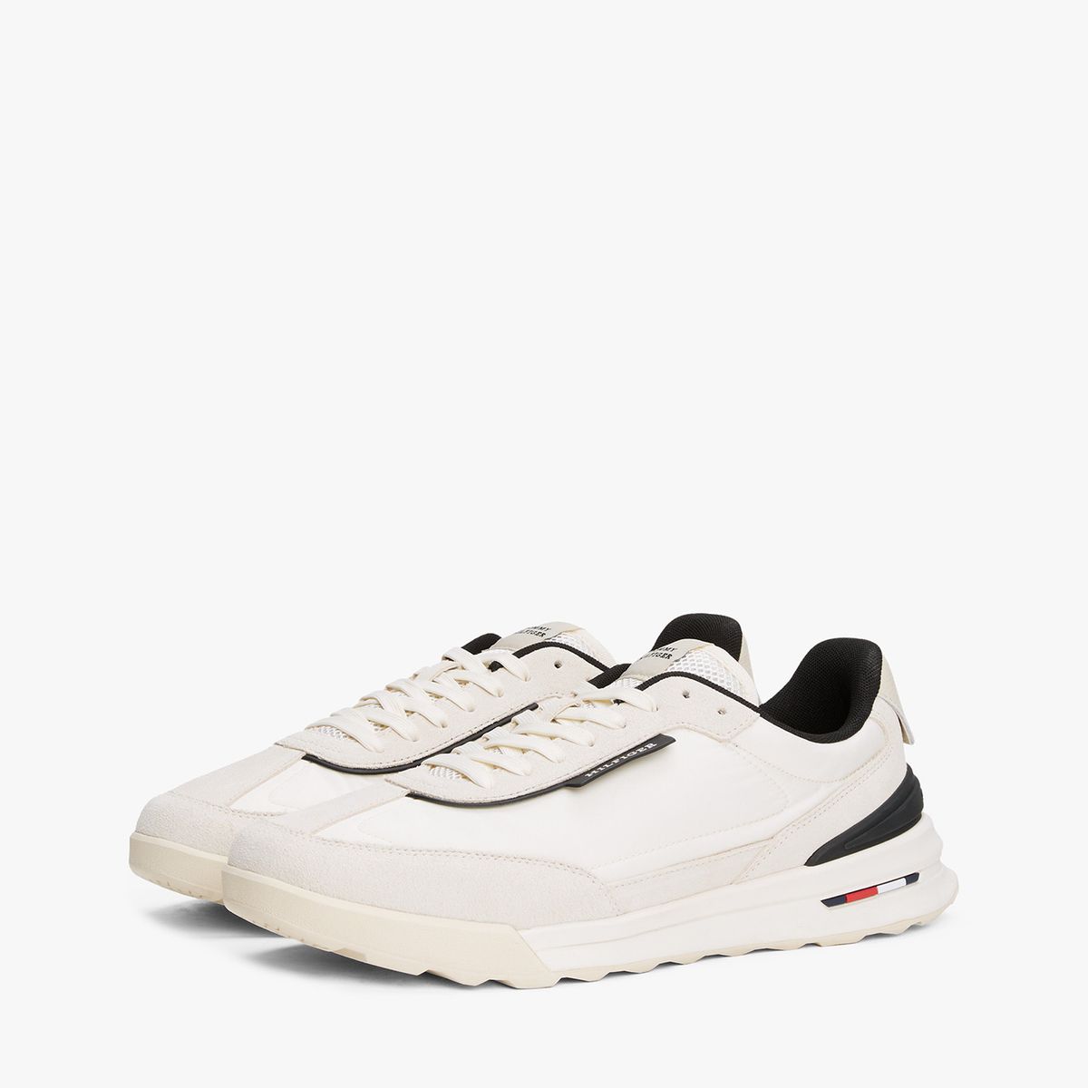 TOMMY HILFIGER - Tenis blanco deportivos retro de mezcla de ante Tommy Hilfiger