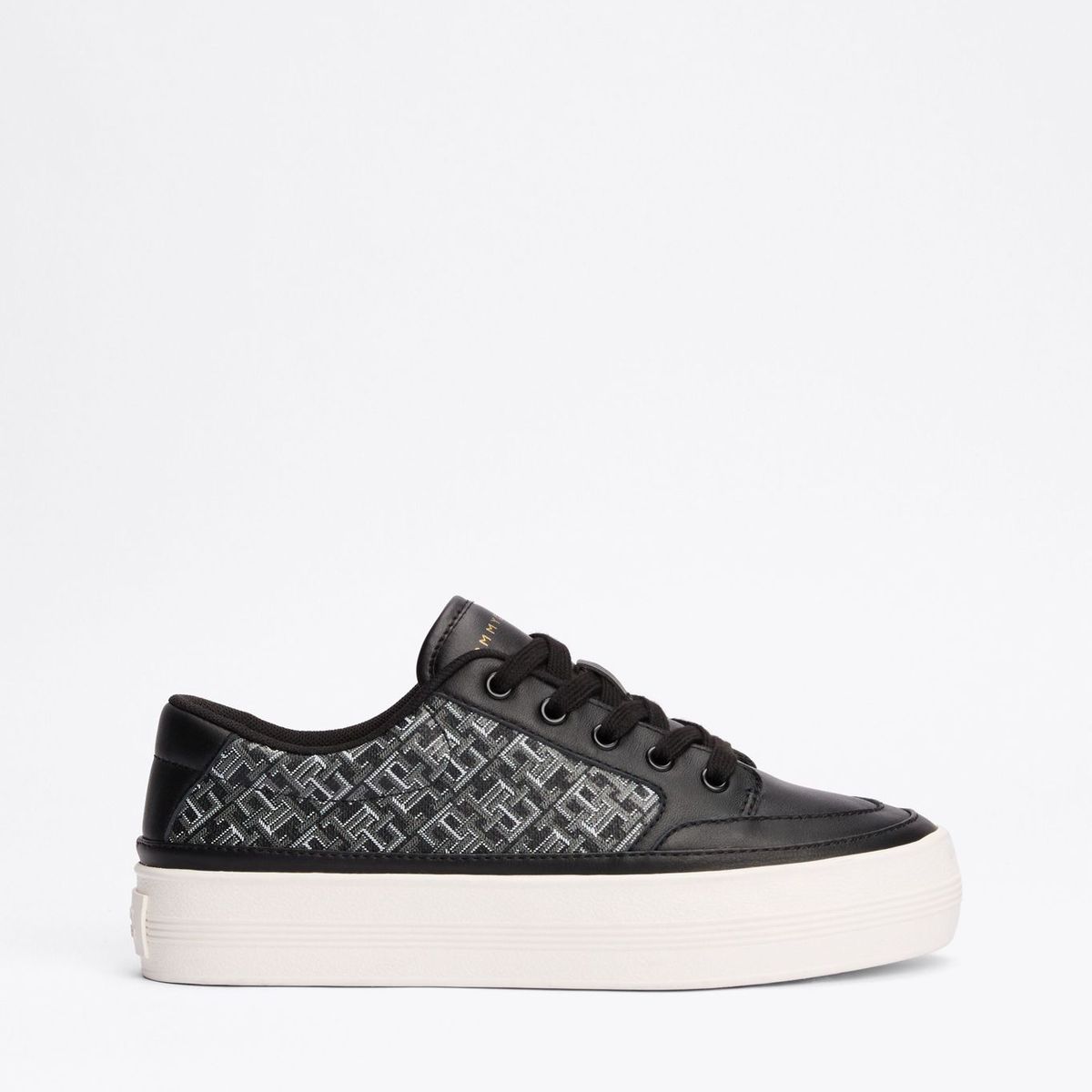 TOMMY HILFIGER - Tenis negro de Cuero con monogramas TH Tommy Hilfiger
