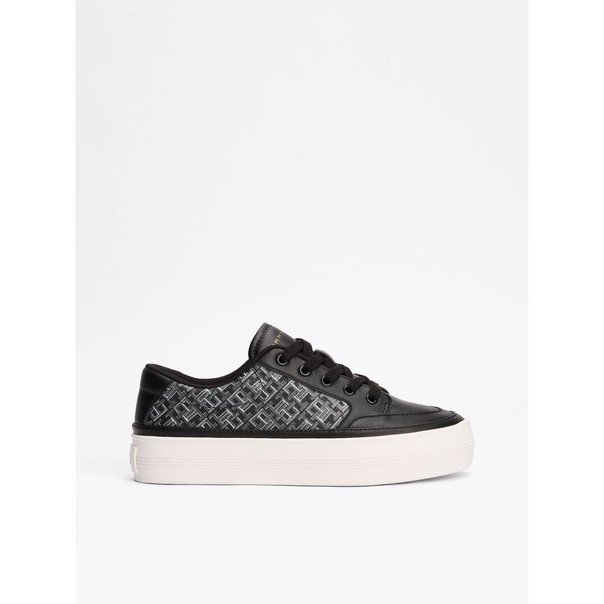 TOMMY HILFIGER - Tenis negro de Cuero con monogramas TH Tommy Hilfiger