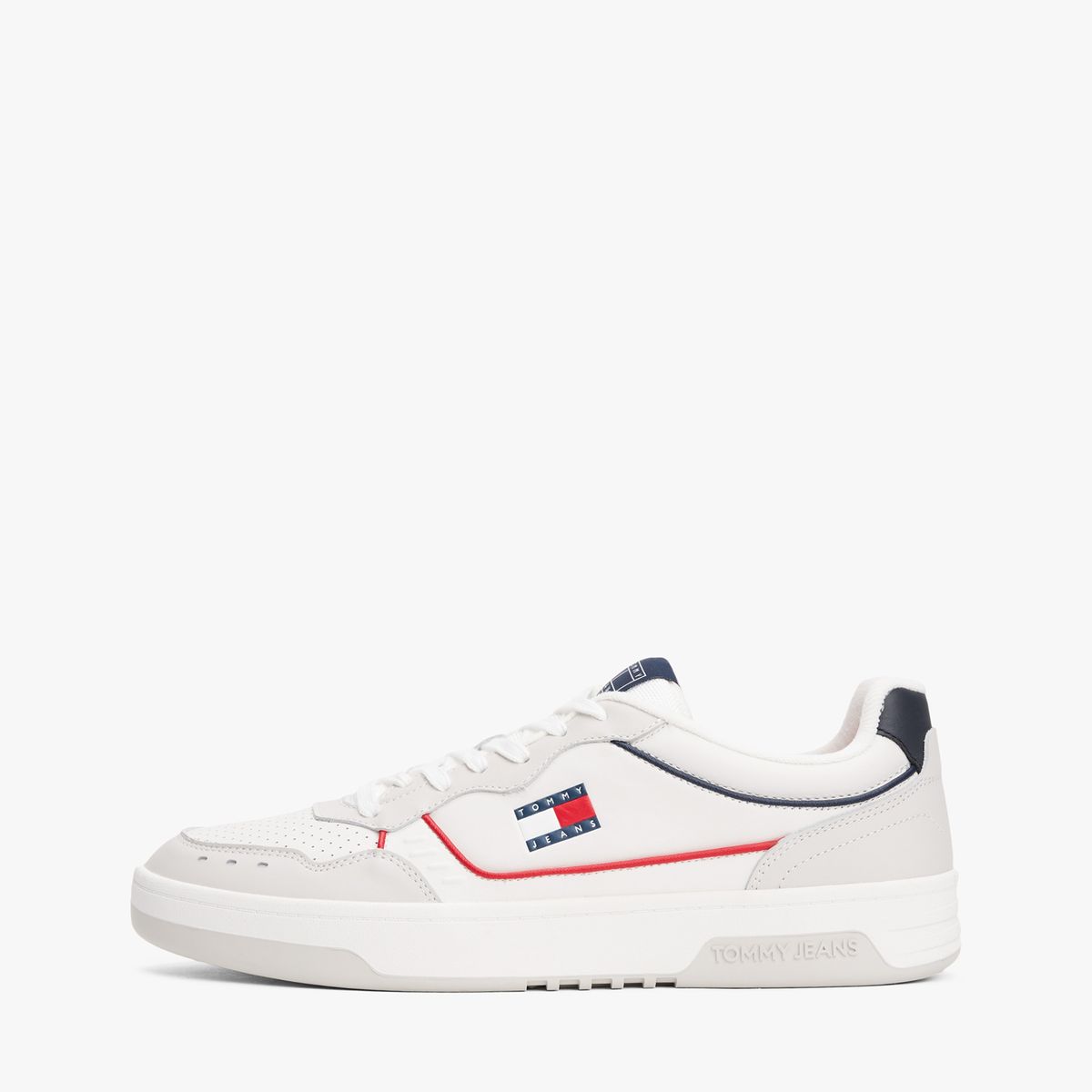 TOMMY HILFIGER - Tenis negro de cuero con suela cupsole Tommy Hilfiger