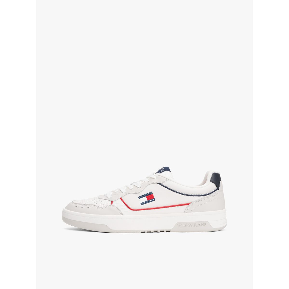 TOMMY HILFIGER - Tenis negro de cuero con suela cupsole Tommy Hilfiger