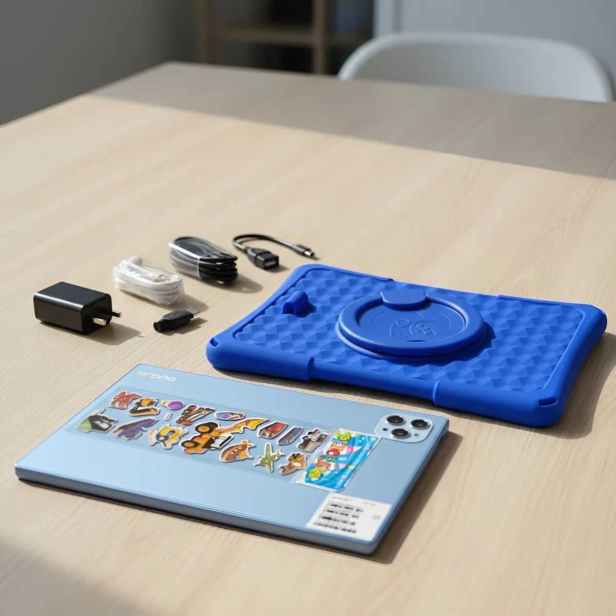 KRONO - Tablet Niños 10 Pulgadas 8GB RAM (4+4) Doble Sim 64GB Android 14 Azul