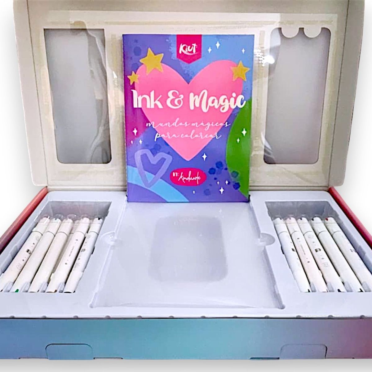 NORMA - Kit para Colorear Ink & Magic – Kiut 30 Marcadores a Base de Alcohol + Cartilla + Lámina Protectora