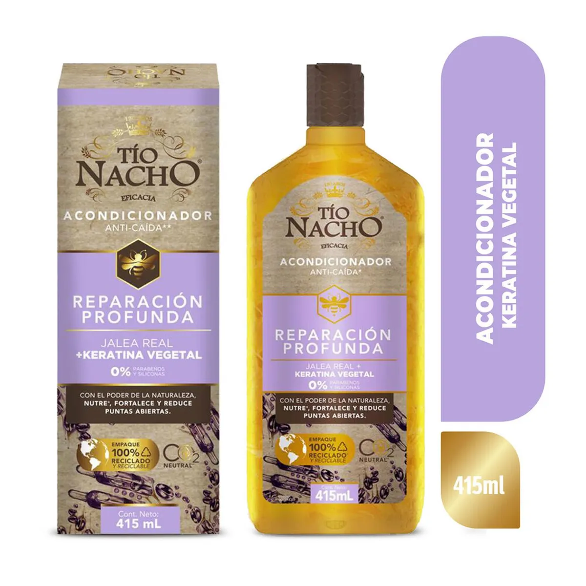 TIO NACHO - Acondicionador Tio Nacho Keratina Vegetal 415Ml