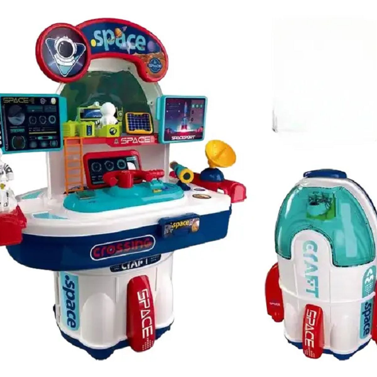 XIONG CHENG - Maleta Juego Simulador Transbordador Astronauta - Juguete Educativo Espacial 3 en 1