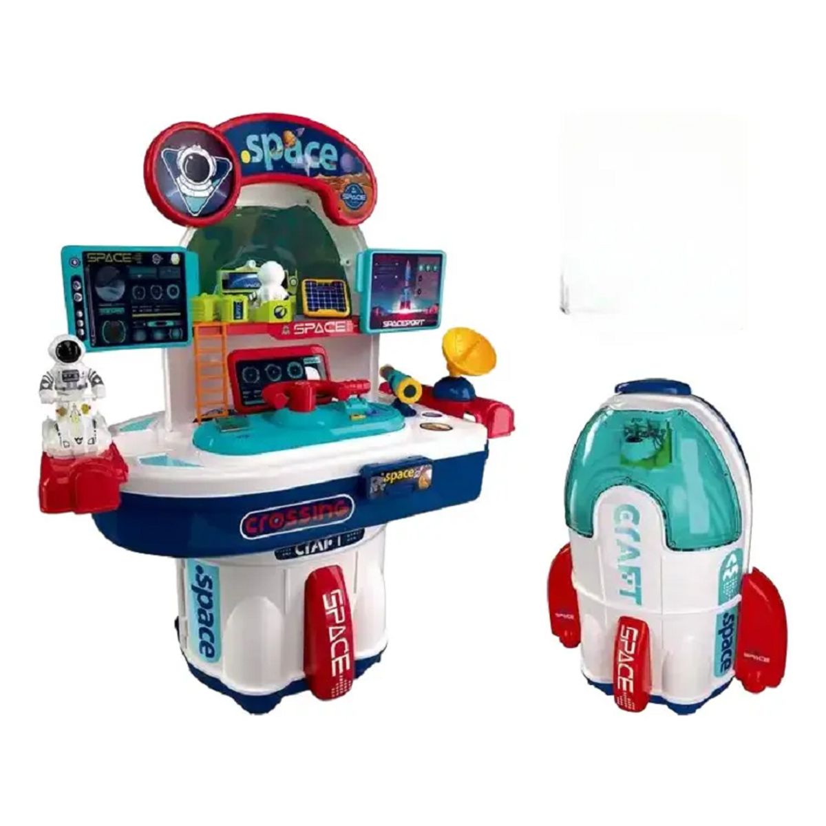 XIONG CHENG - Maleta Juego Simulador Transbordador Astronauta - Juguete Educativo Espacial 3 en 1