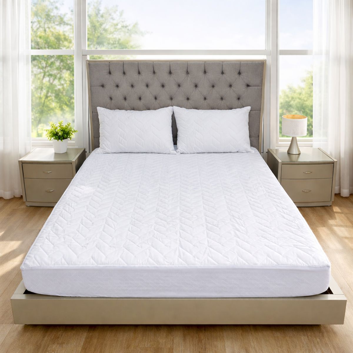 HOGARETO - Protector Colchón 180 Hilos Algodón Hogareto Cama King