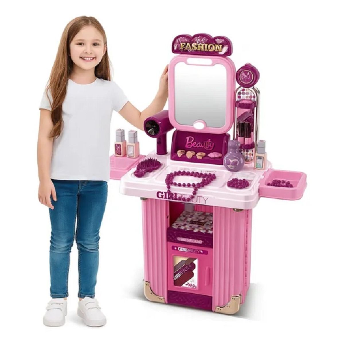 XIONG CHENG - Kit Maleta Tocador Infantil 3 En 1 Belleza Maquillaje
