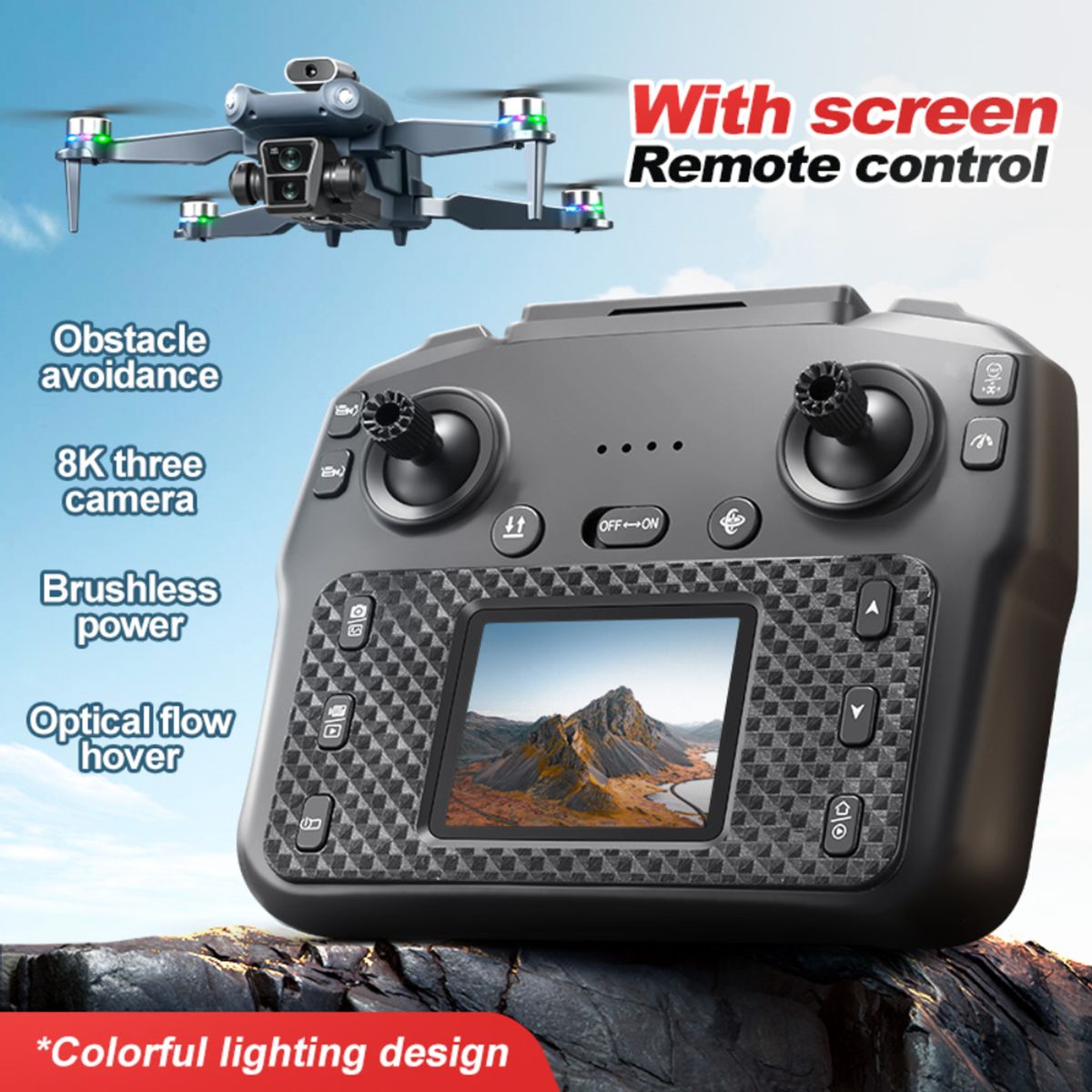 GENERICO - Drone M5 Ultra Sin Escobillas Pantalla Evitacion Obstaculos